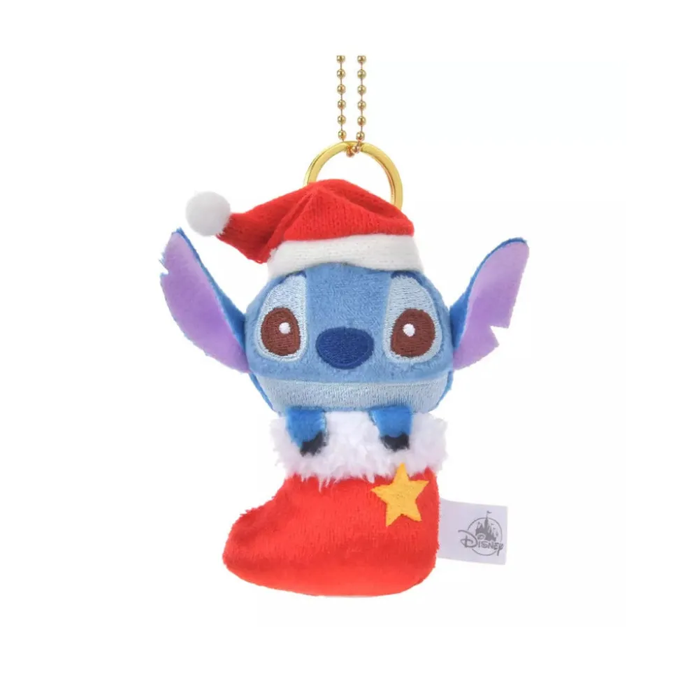 Disney Christmas Stitch Plush Keychain Sock