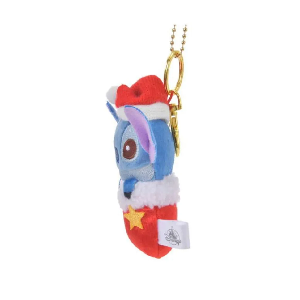 Disney Christmas Stitch Plush Keychain Sock